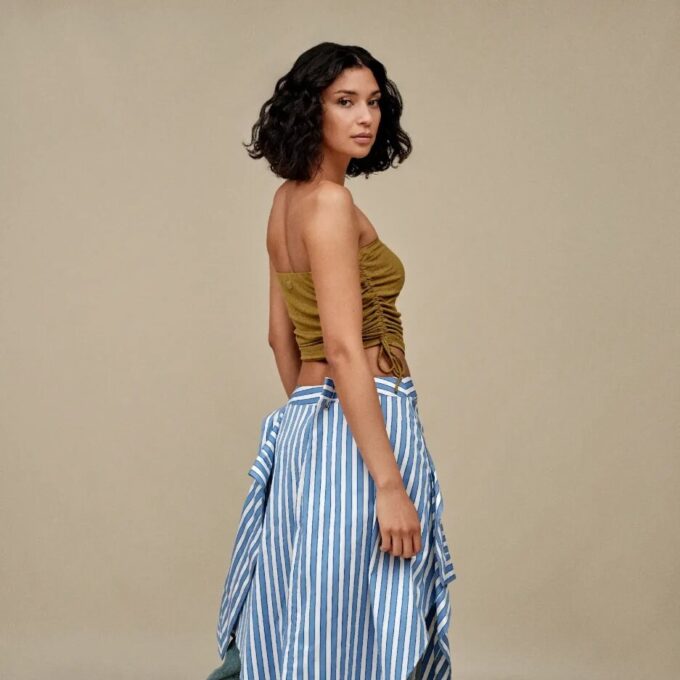 Emilia Bandeau Top Rib